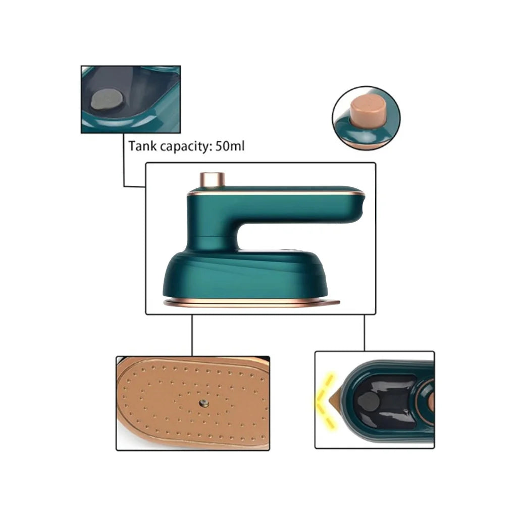 Mini Ferro de Passar Roupas a Vapor Portátil – Elétrico Portátil Bivolt para Viagem e Uso Doméstico – Pequeno e Prático