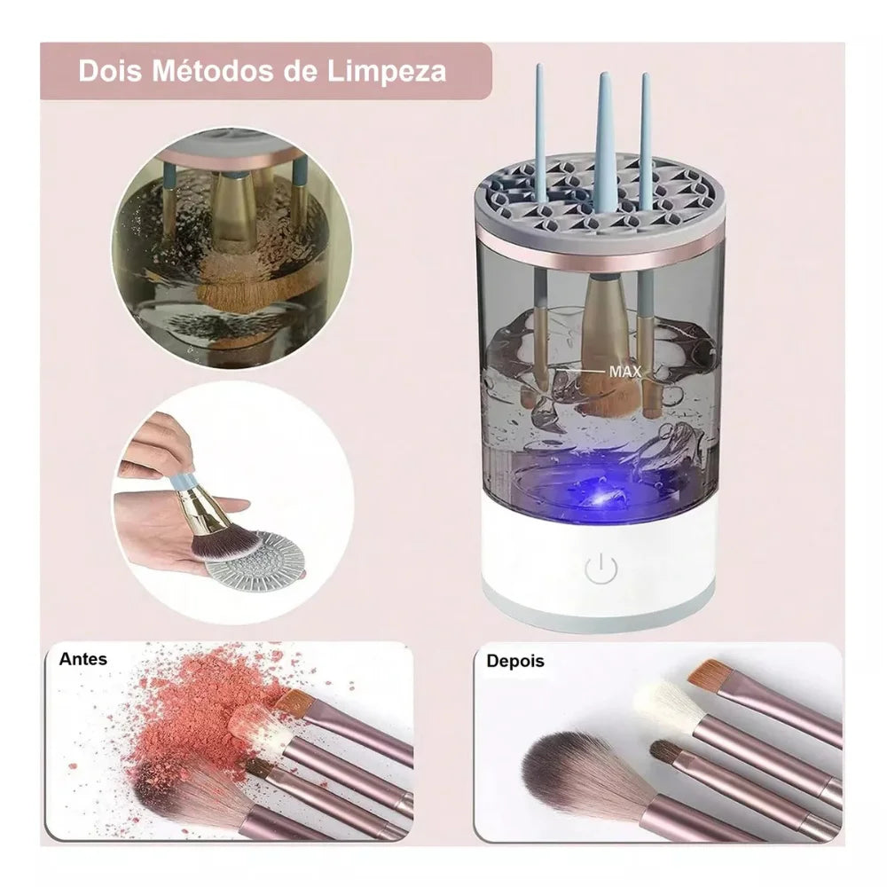 Limpador de Pincel Elétrico USB – Máquina Lavadora de Pincéis de Maquiagem