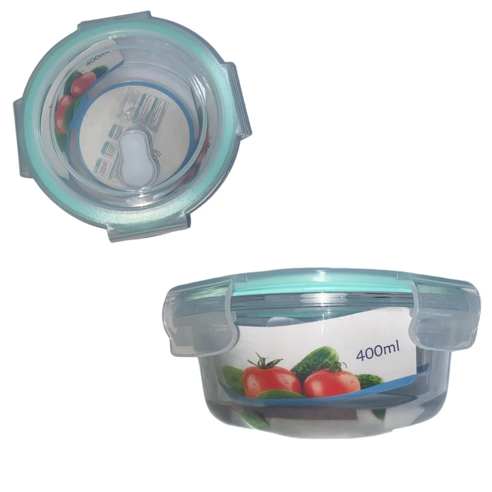 Marmita Redonda de Vidro 400 mL – Hermética, Fit e Resistente ao Calor