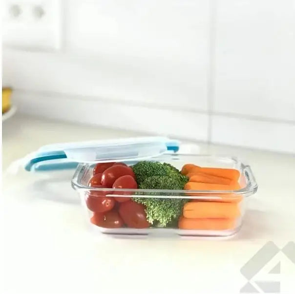 Lancheira de Vidro Hermética Retangular – Marmita Fit Resistente ao Calor