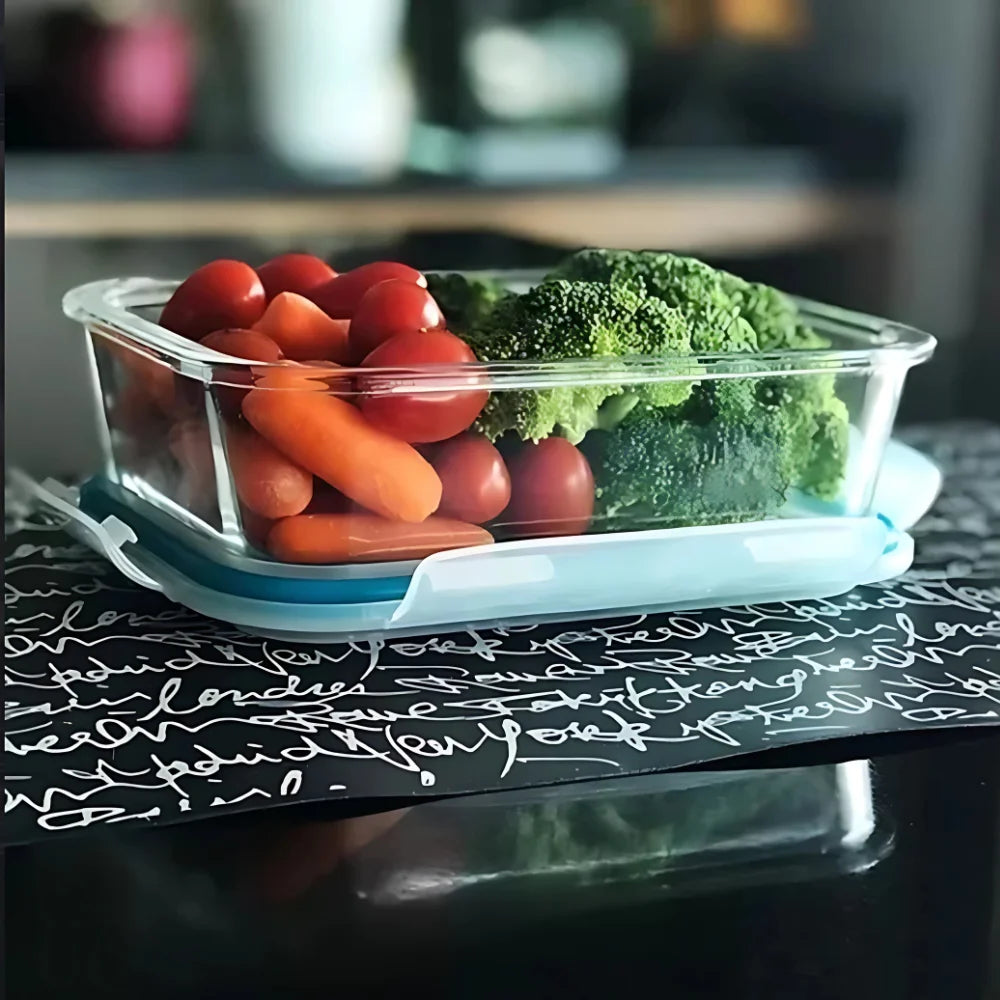 Lancheira de Vidro Hermética Retangular – Marmita Fit Resistente ao Calor