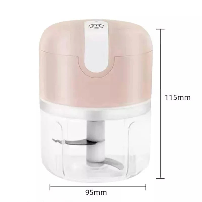 Mini Processador Elétrico de Alimentos Portátil 250 ml – 3 Lâminas, USB, Bivolt