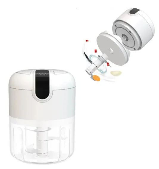 Mini Processador Elétrico de Alimentos Portátil 250 ml – 3 Lâminas, USB, Bivolt