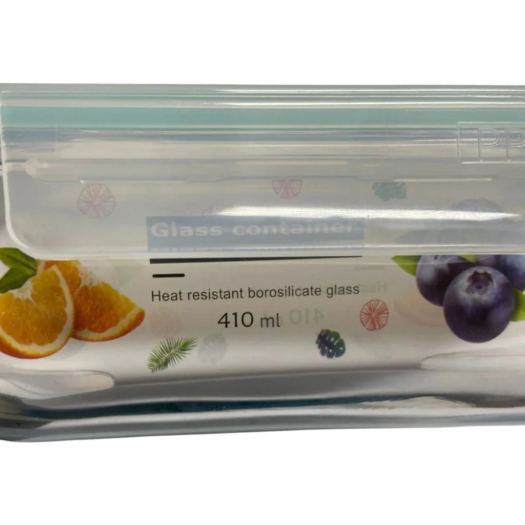 Lancheira/Marmita de Vidro Retangular 400 mL – Hermética, Fit e Resistente ao Calor