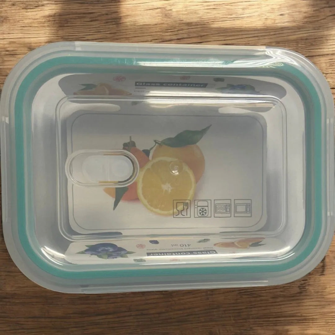 Lancheira/Marmita de Vidro Retangular 400 mL – Hermética, Fit e Resistente ao Calor