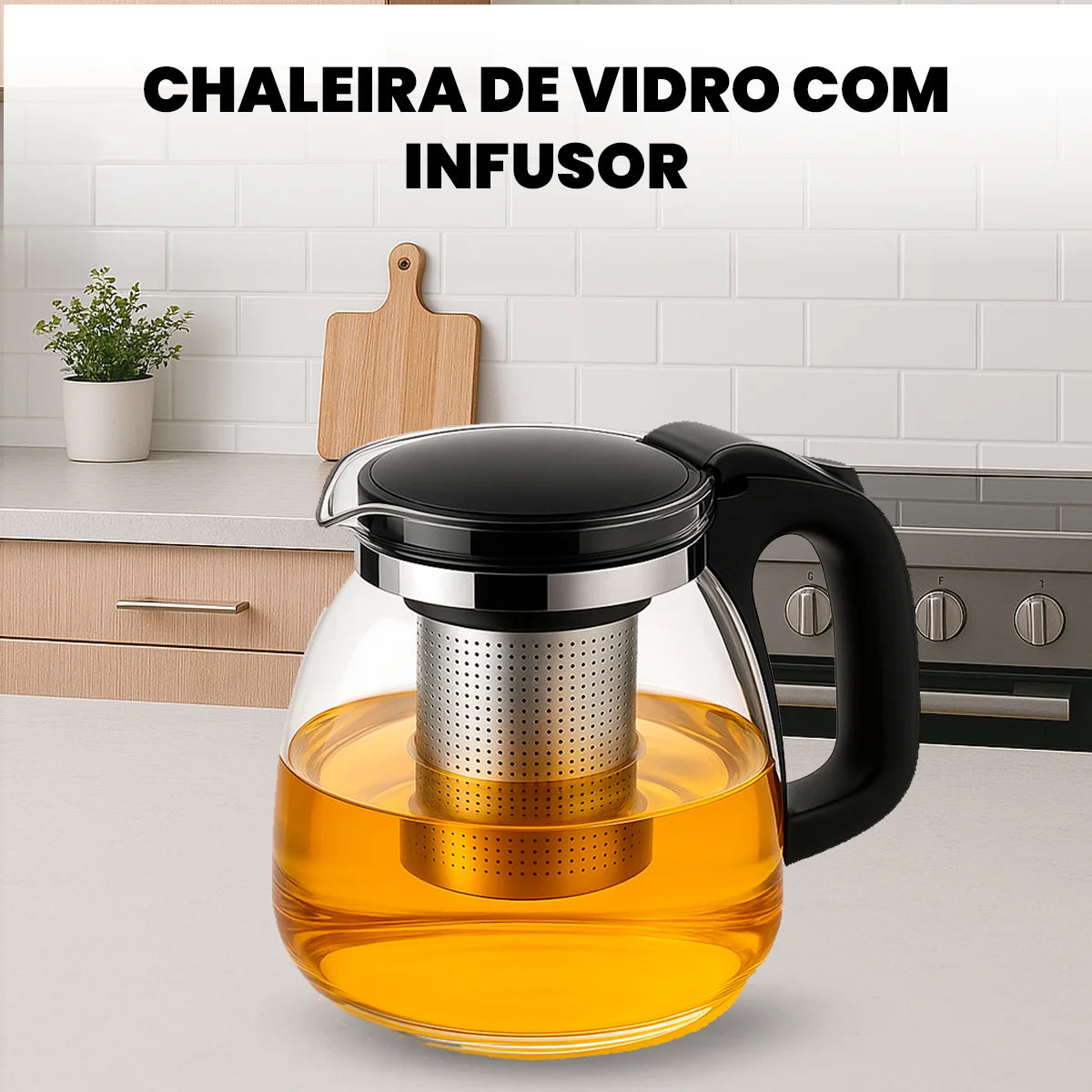 Chaleira de Vidro com Infusor Removível – Praticidade e Sabor em Cada Xícara