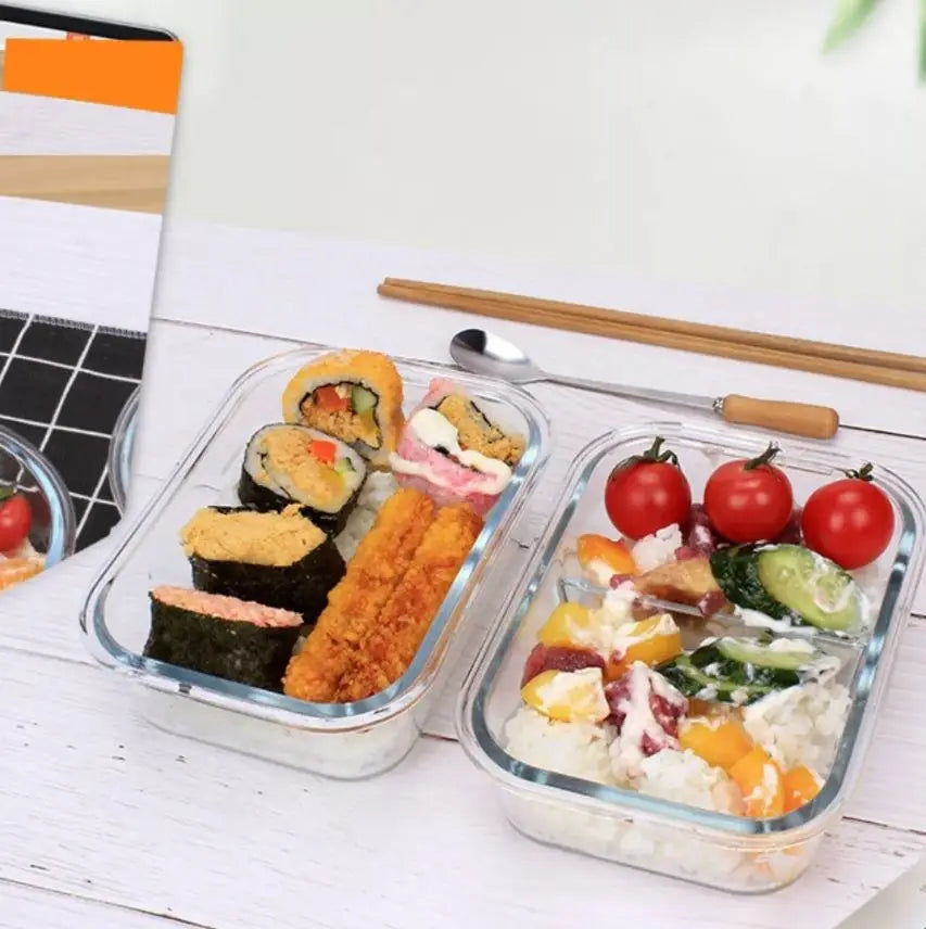 Lancheira/Marmita de Vidro Retangular 400 mL – Hermética, Fit e Resistente ao Calor