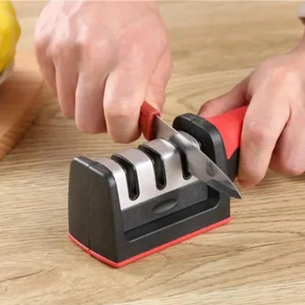 Afiador de Facas Profissional 3 Estágios – Amolador Afia Fácil Mágico para Cozinha, Chef e Churrasco