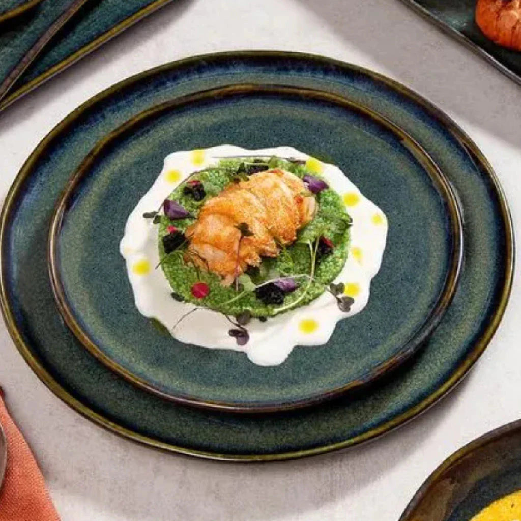 Conjunto 6 Pratos Rasos Porto Brasil Bio Oceano 27,5cm em Cerâmica