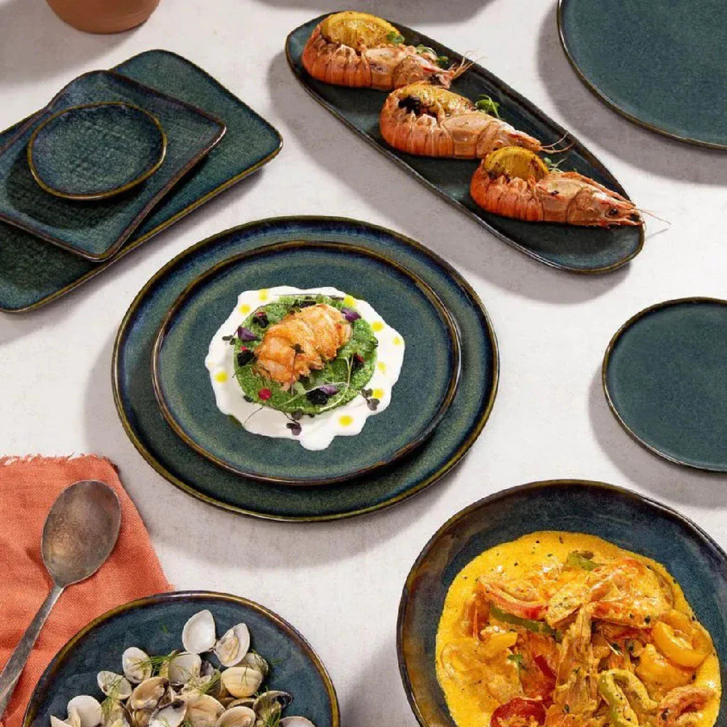 Conjunto 6 Pratos Rasos Porto Brasil Bio Oceano 27,5cm em Cerâmica