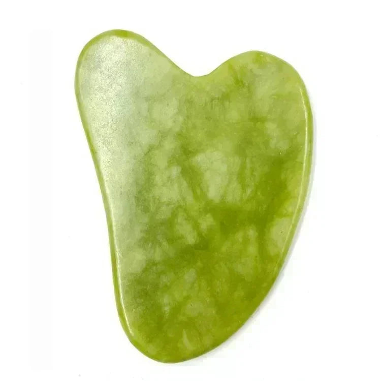 Rolo de Jade Natural e Gua Sha - Massageador Facial e Corporal