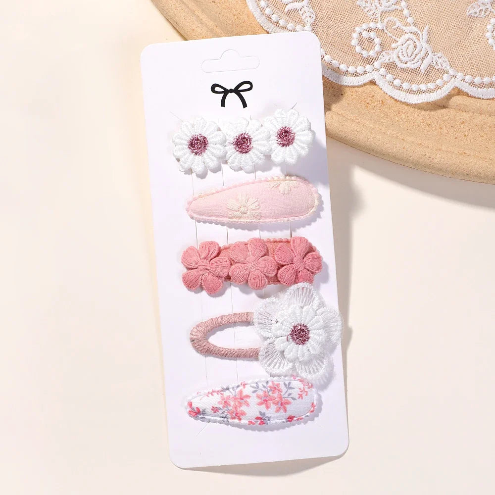 Kit 5 Presilhas Infantis – Estilo Margarida | Acessórios de Cabelo para Meninas