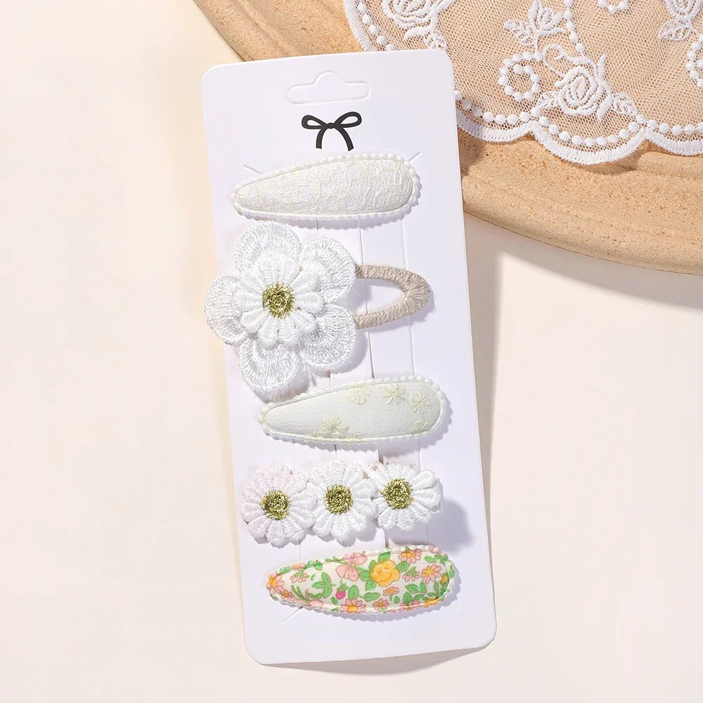 Kit 5 Presilhas Infantis – Estilo Margarida | Acessórios de Cabelo para Meninas