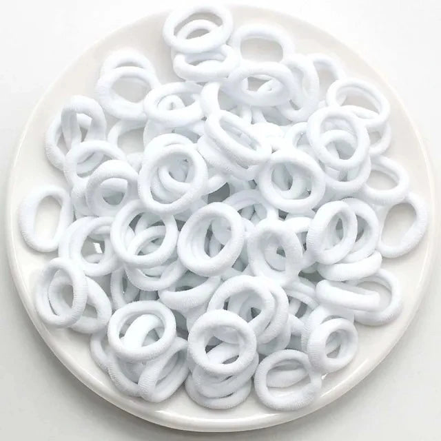 Kit 200 Elásticos de Cabelo Femininos – Coloridos em Nylon