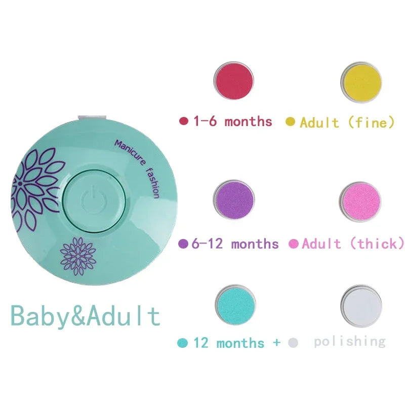 Aparador Elétrico de Unhas para Bebê – Polidor Seguro e Silencioso