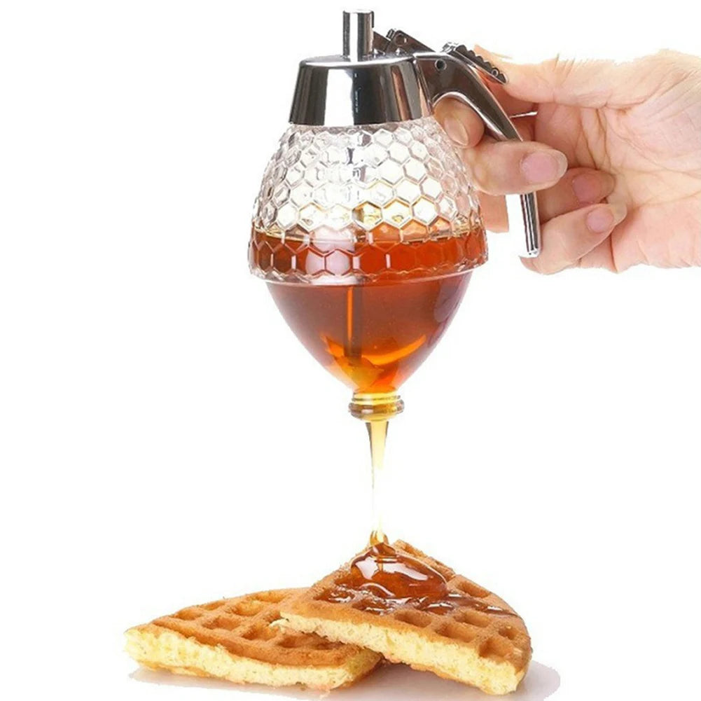 Dispensador de Mel e Xarope com Suporte – Estilo Vintage