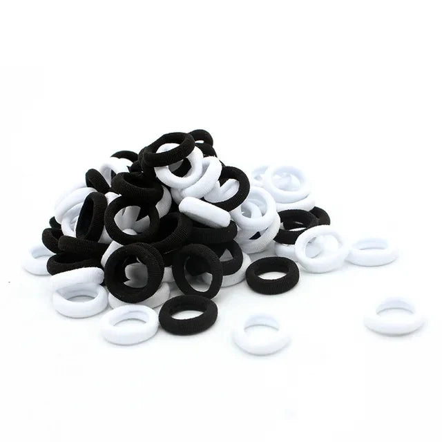 Kit 200 Elásticos de Cabelo Femininos – Coloridos em Nylon