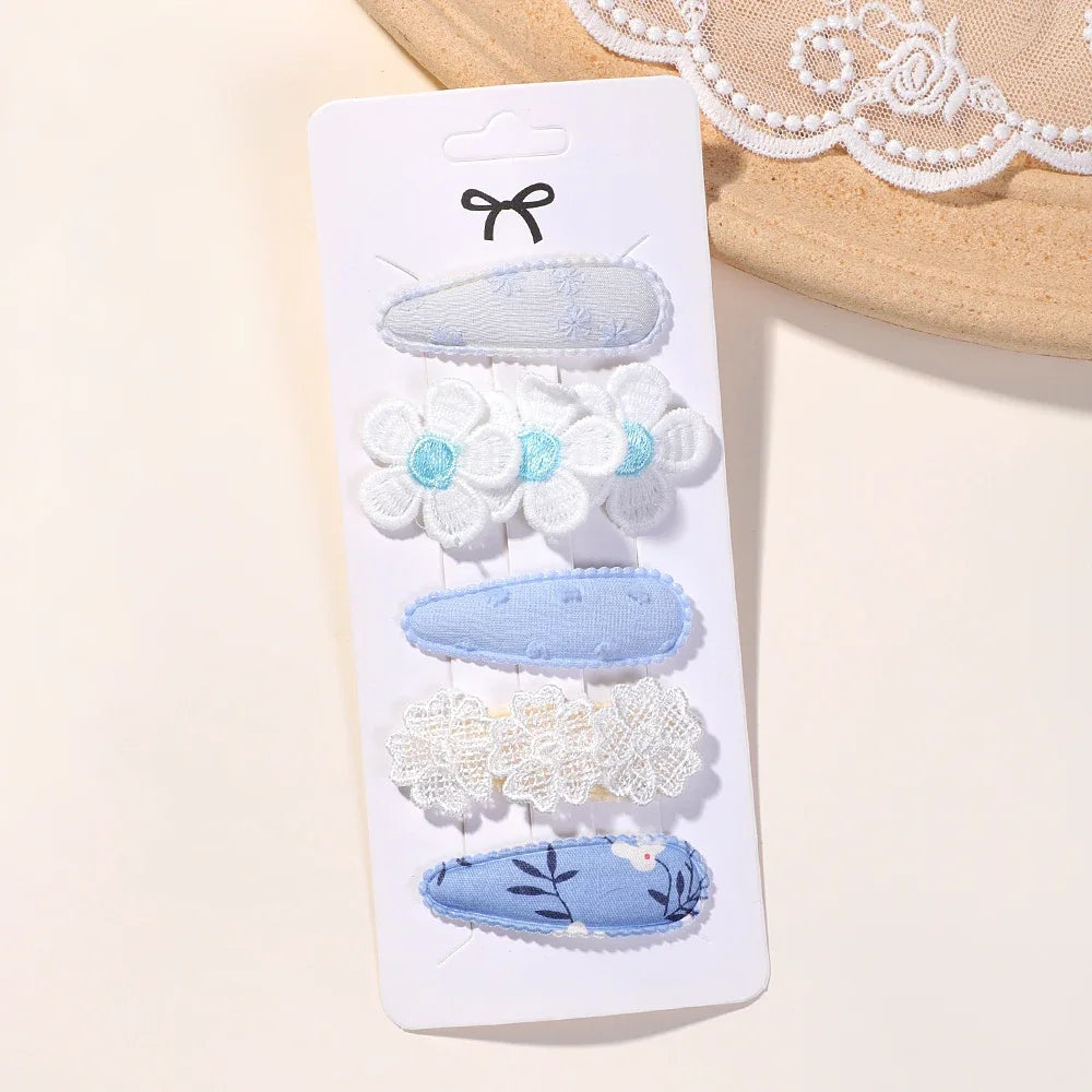 Kit 5 Presilhas Infantis – Estilo Margarida | Acessórios de Cabelo para Meninas