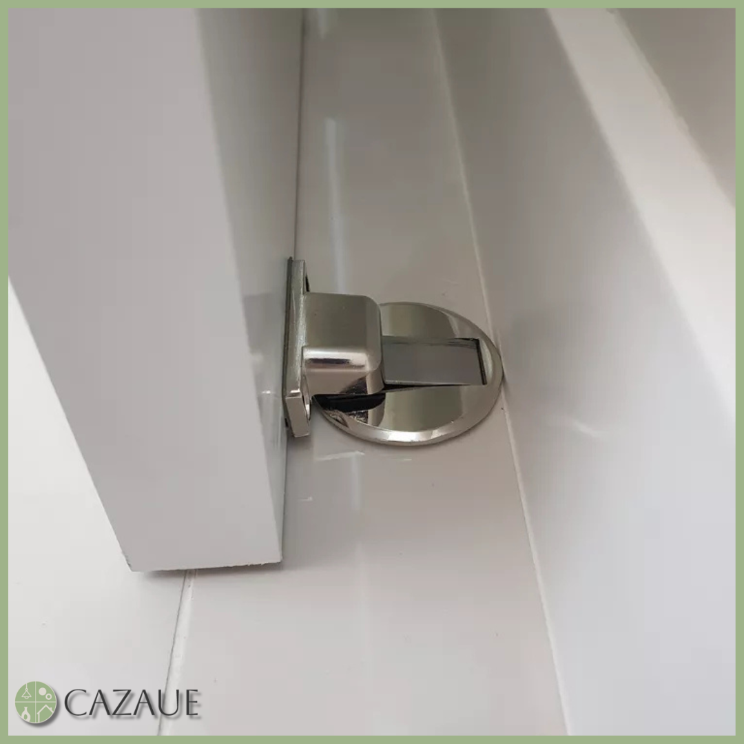 Batente de Porta Magnético Cromado