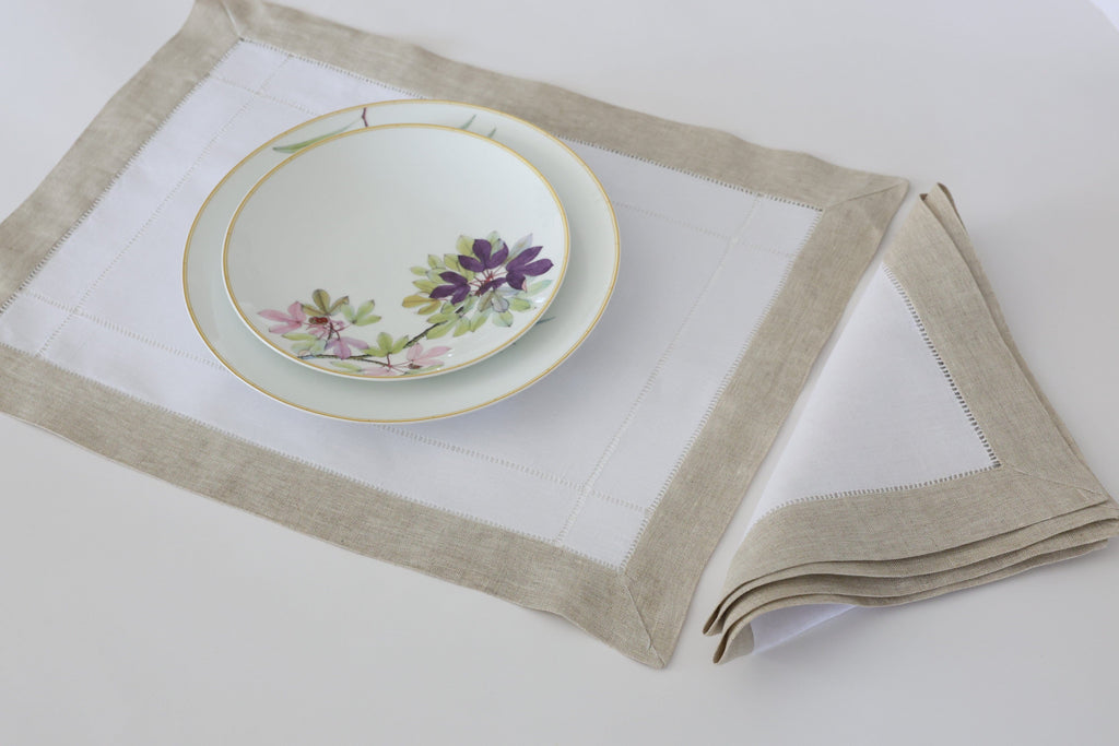 Jogo Americano com Guardanapo - Puro linho duplo